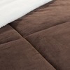 Hastings Home Hastings Home 3 Piece Sherpa/Fleece Comforter Set - Full/Queen - Chocolate 818412SBG